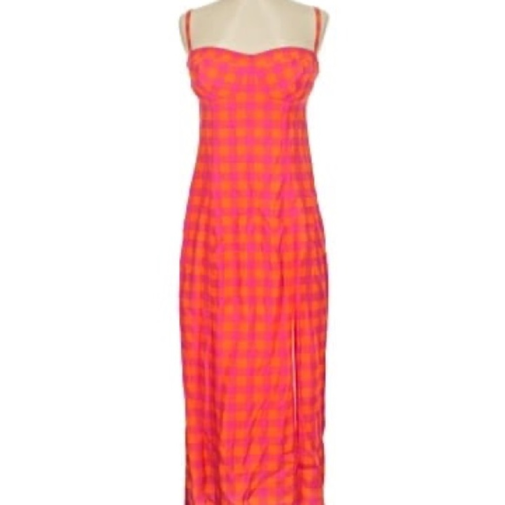 Pink and Orange Checkered Dress
